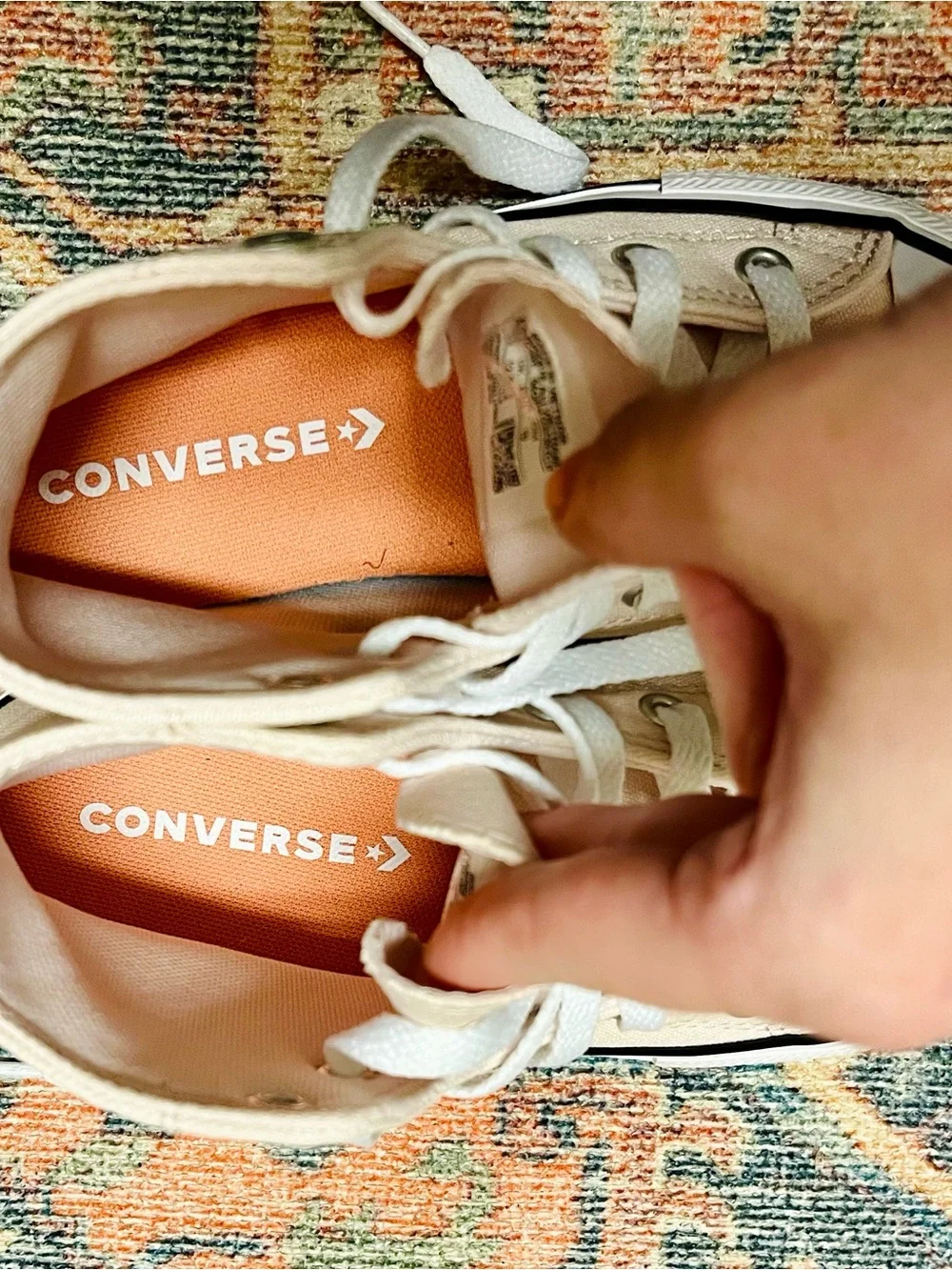 Converse Kids High-Top Sneakers in Light Pink with Garden Mushroom Print